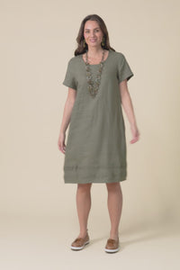 Erikson Olive Linen Pocket Dress,video