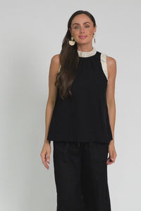 Kelley Black Trim Cotton Blend Tank,Video