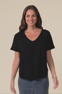 Toronto Black Cotton Tee,Video