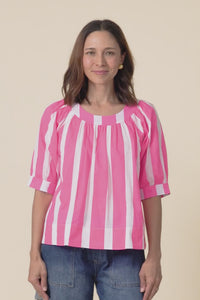 Irma Pink Stripe Cotton Top,video