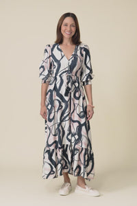 Gilda Black Brush Stroke Tie Dress,Video