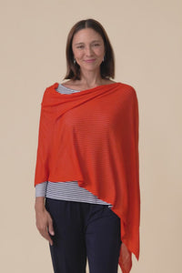 Carrie Red Cashmere Bamboo Poncho,Video