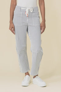 Breslin Blue Stripe Barrel Jeans,Video