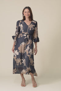 Mareli Black Floral Tie Dress,Video