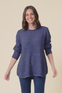 Lucas Navy Knit Button Jumper,Video