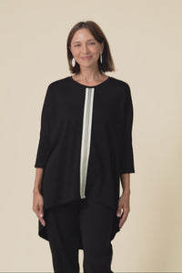 Keiran Black Stripe Cotton Top,Video