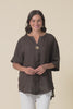 Payton Chocolate Linen Button Top,Video