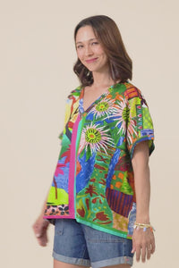 Marila Green Meadow Oversized Top,Video