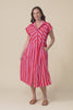 Susan Pink Stripe Cotton Collared Dress,Video