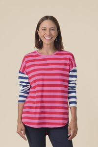 Rouge Red Stripe Cotton Long Sleeve Tee,Video