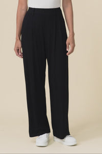Billie Black Bamboo Wide Leg Pants,Video