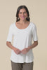 Josephine White Scoop Neck Tee,Video