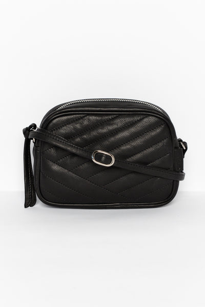 Magnolia Black Quilted Leather Bag