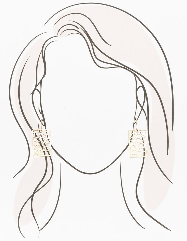 Addison Gold Rectangle Drop Earrings