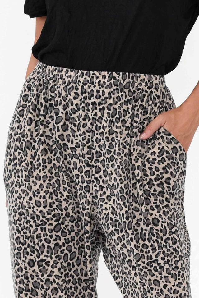 Allora Brown Leopard Stretch Pants
