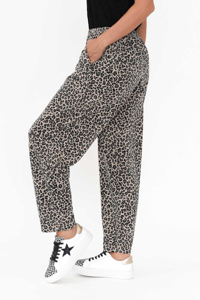 Allora Brown Leopard Stretch Pants