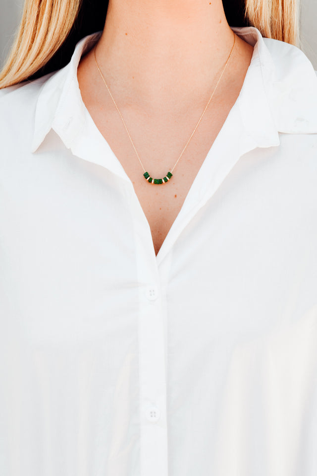 Angelina Green Beaded Necklace