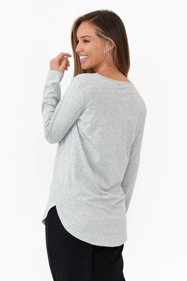 Archer Grey Cotton Long Sleeve Top image 5