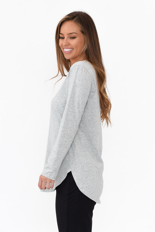 Archer Grey Cotton Long Sleeve Top image 4