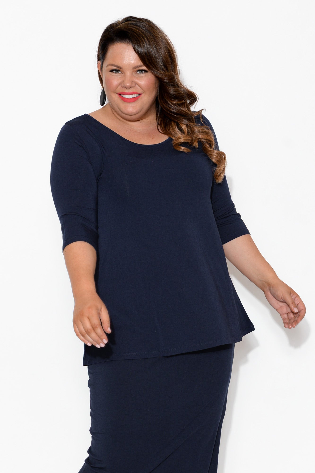 Aretha Navy Bamboo Top - Blue Bungalow