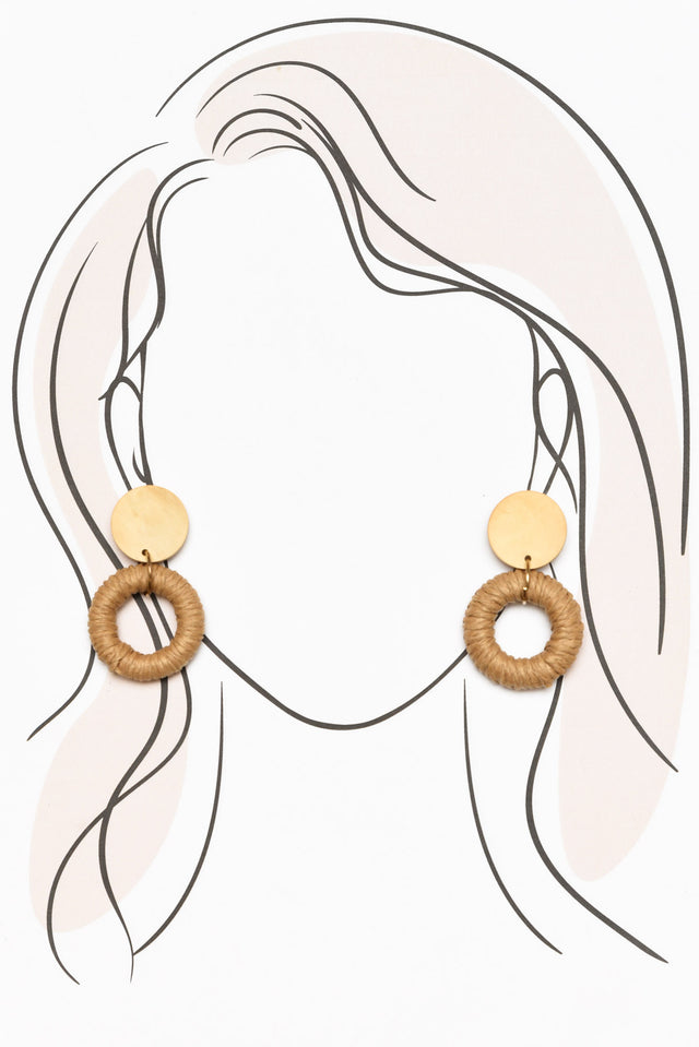Arli Tan Woven Earrings image 3