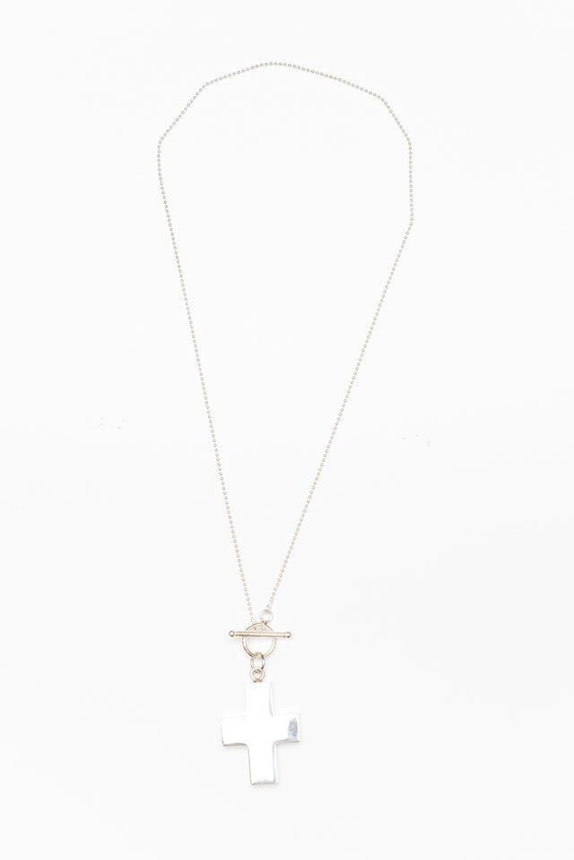 Ava Sterling Silver Short Cross Necklace image 1