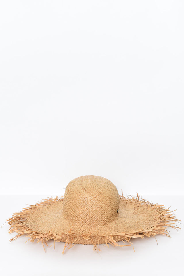 Barbados Natural Straw Frayed Hat image 2