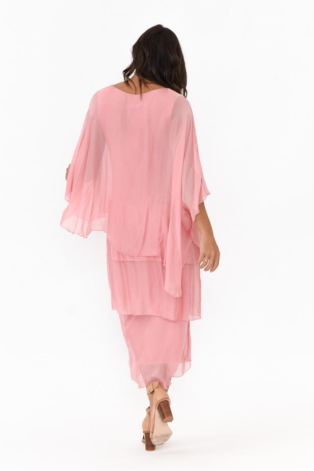 Benito Pink Silk Layer Dress