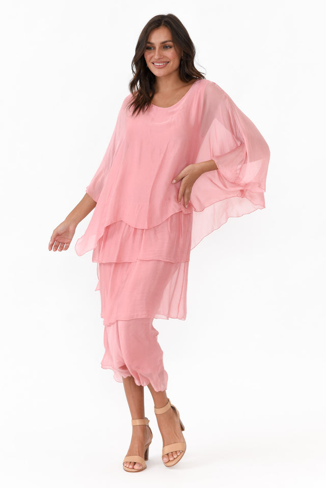 Benito Pink Silk Layer Dress image 1