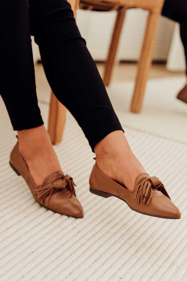 Bestie Tan Leather Loafer image 1