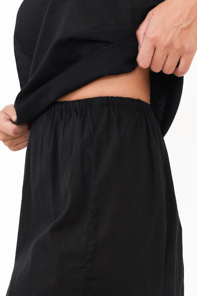 Black Cotton Slip Skirt image 3