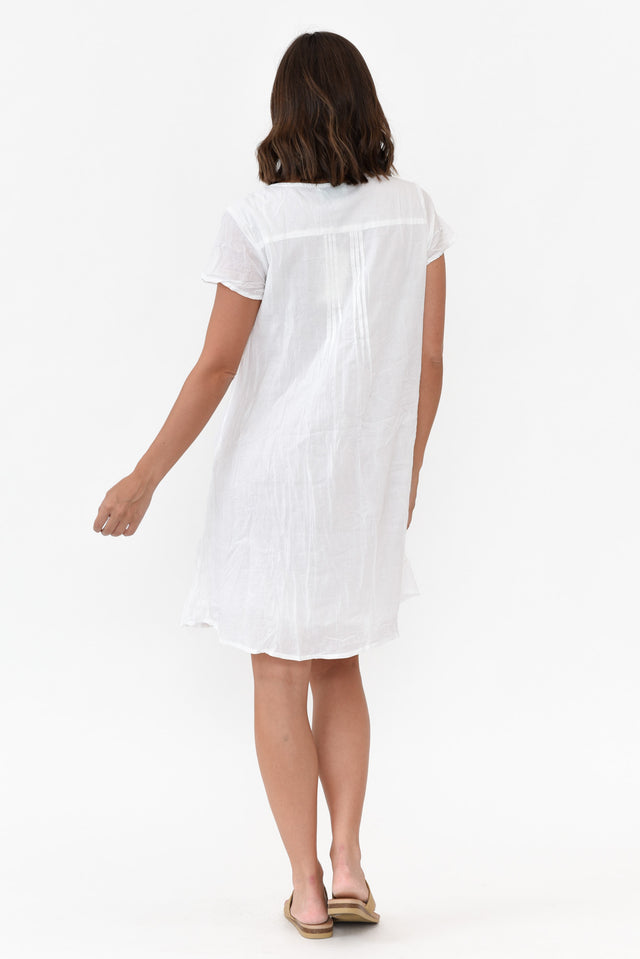 Bobbie White Crinkle Cotton Dress