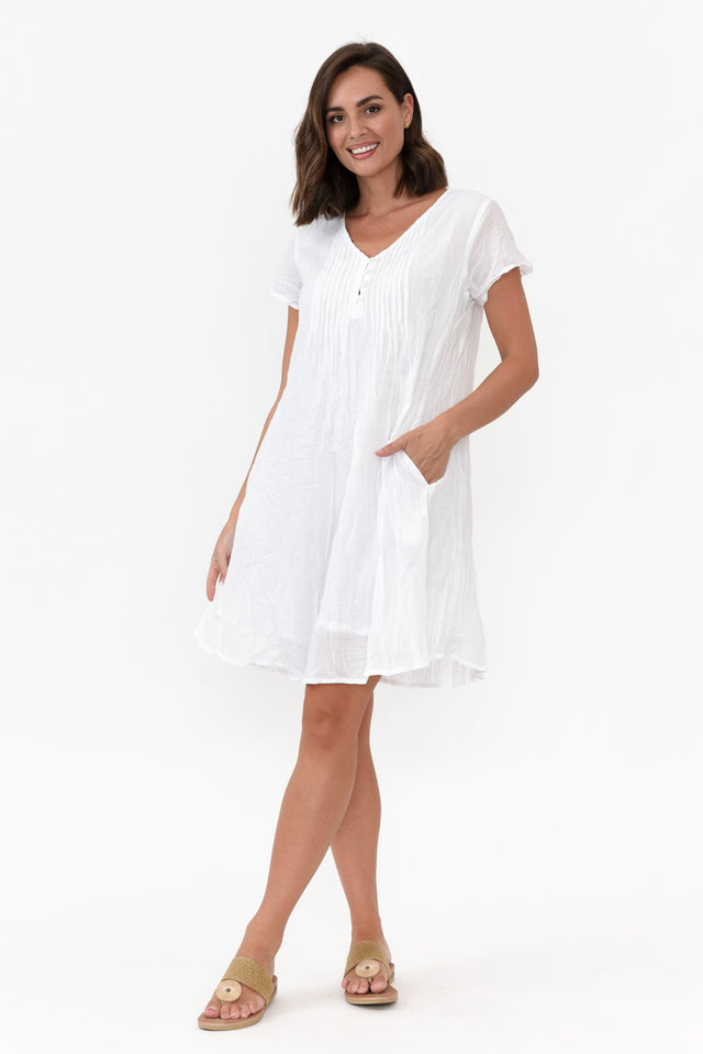 Bobbie White Crinkle Cotton Dress