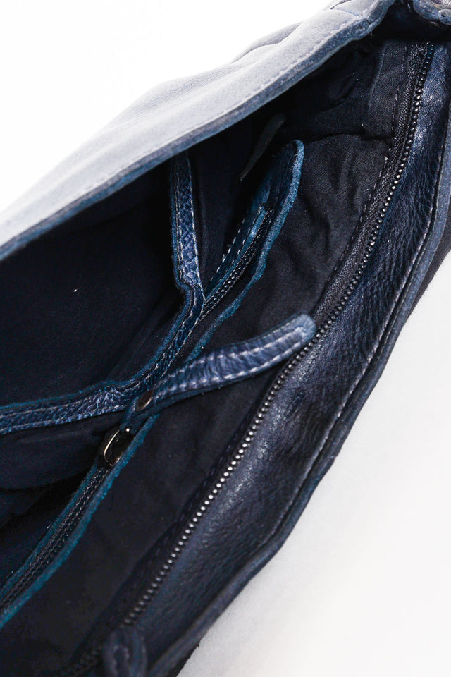 Bridget Navy Leather Crossbody Bag