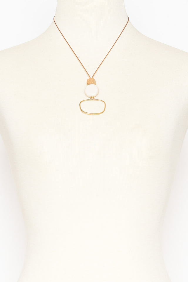 Callie Gold Bead Pendant Necklace