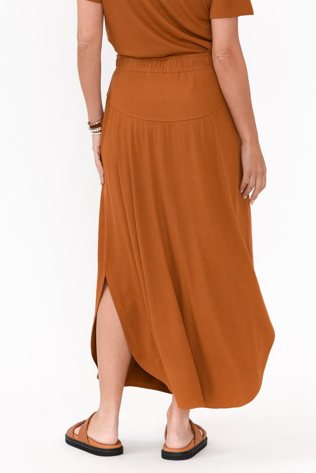 Dionne Rust Ribbed Bamboo Skirt image 6