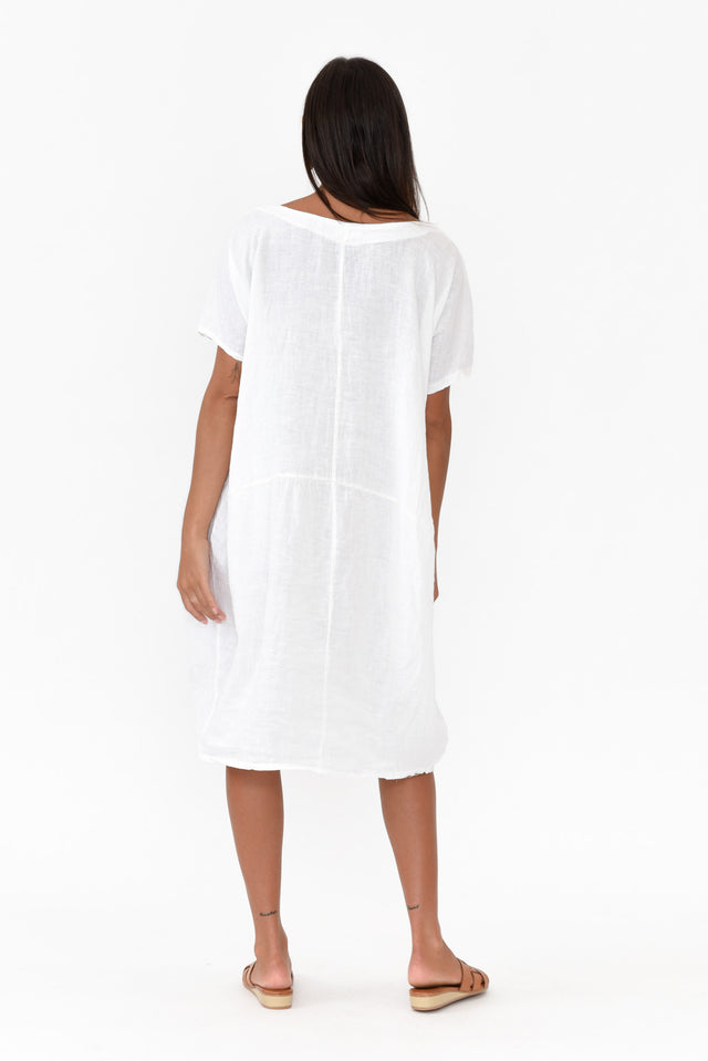 Ella White Linen Dress