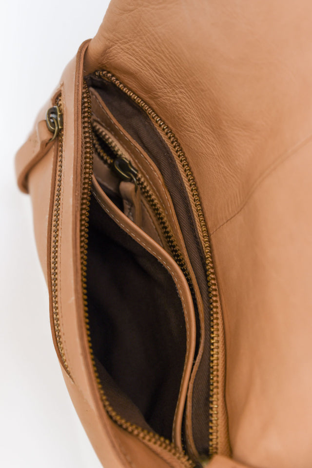 Georgia Tan Leather Crossbody Bag
