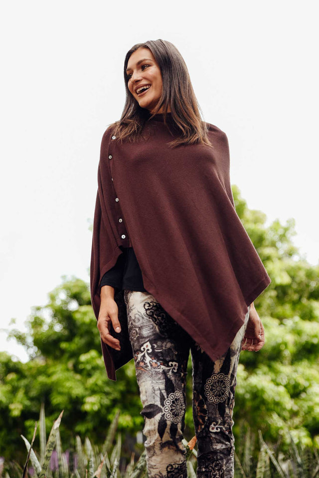 Gisele Brown Button Up Poncho image 1
