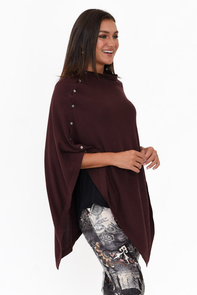Gisele Brown Button Up Poncho
