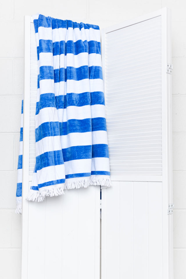 Hawaii Blue Stripe Cotton Beach Towel