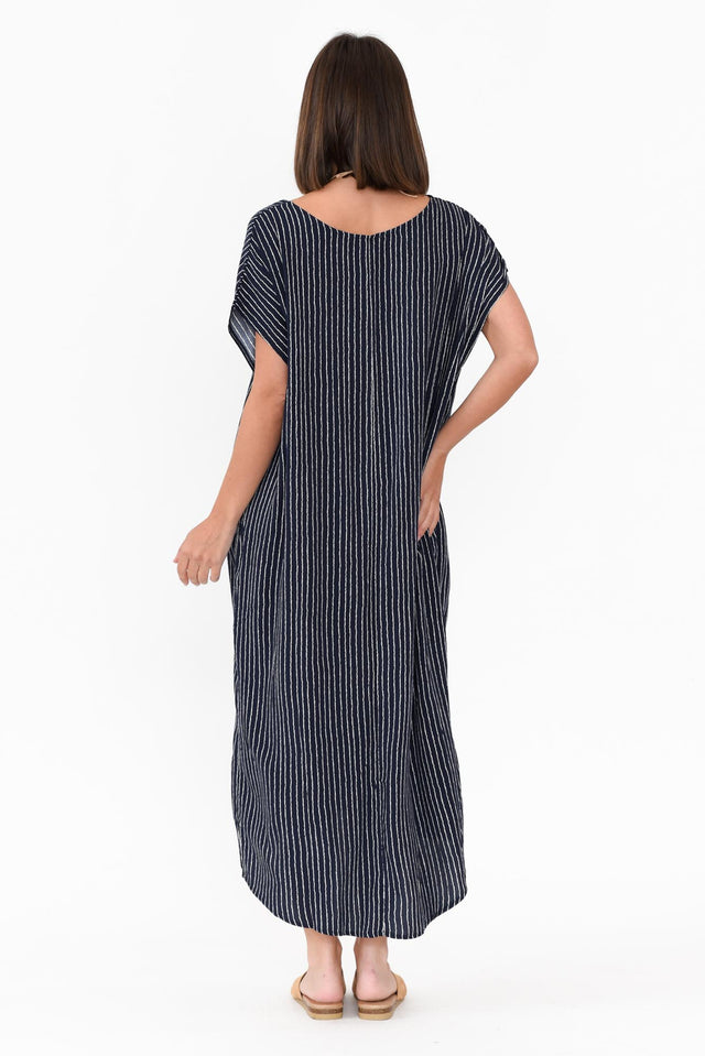 Janine Navy Stripe Kaftan image 6