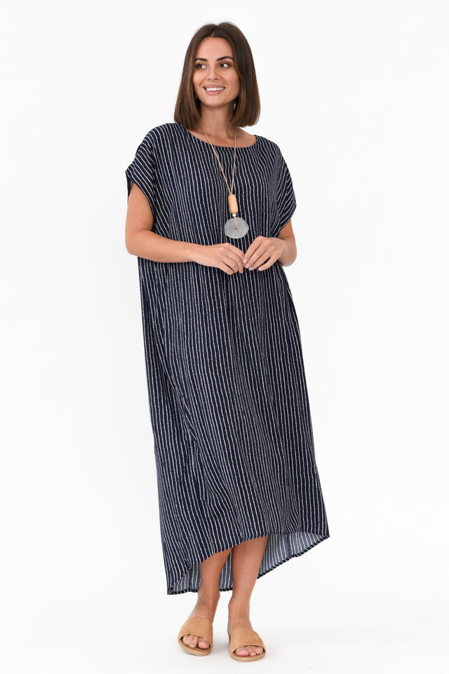 Janine Navy Stripe Kaftan image 8