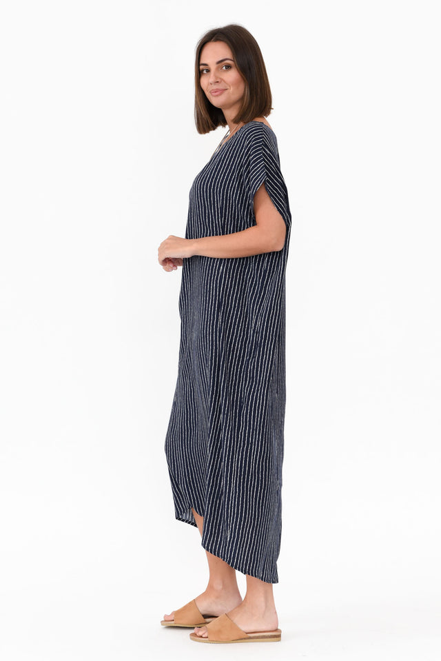 Janine Navy Stripe Kaftan image 5