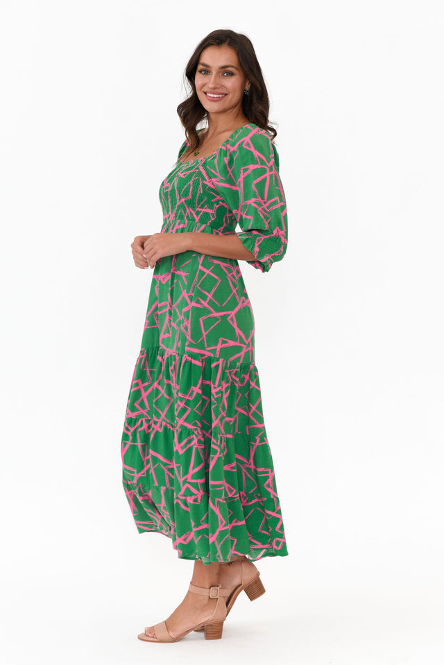 Jonathan Green Geo Shirred Maxi Dress image 4