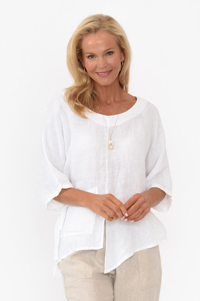 Luxe White Cotton Tunic Top — The Debra