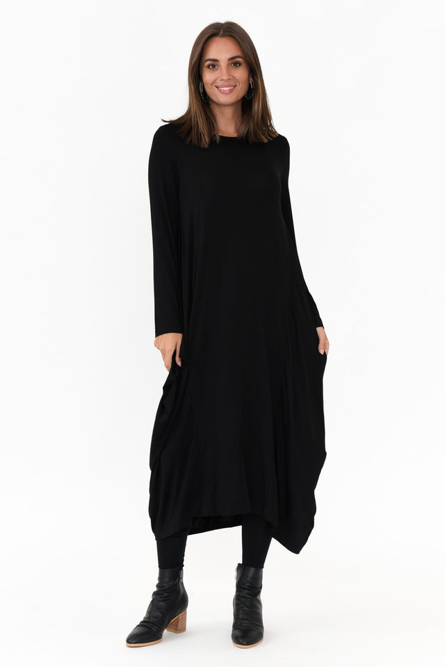Kendal Black Long Sleeve Dress image 6
