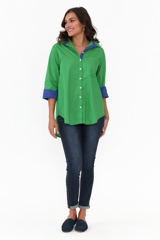 Kingsley Green Cotton Shirt image 3