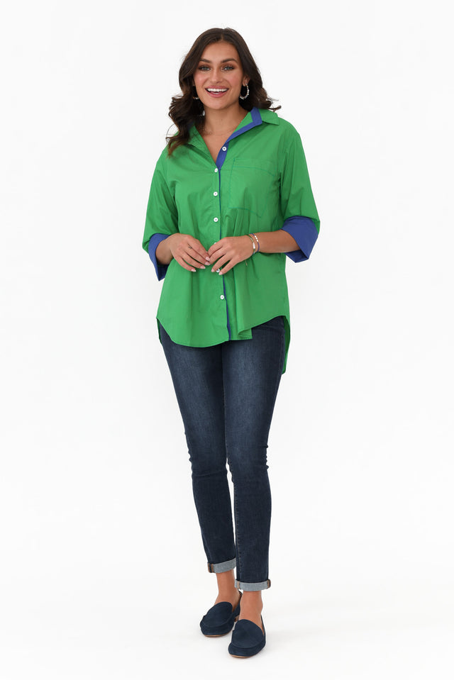 Kingsley Green Cotton Shirt image 7