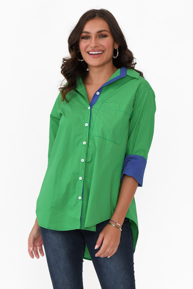 Kingsley Green Cotton Shirt image 2